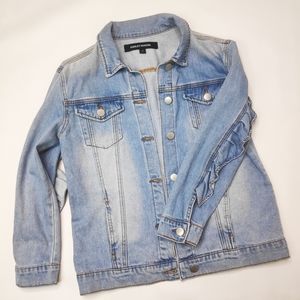 Ashley Mason Denim Jean Jacket Ruffle Size Small